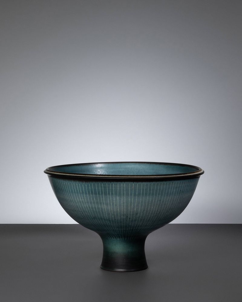 Appraisal: Harrison McIntosh American b - Large Footed Bowl Harrison McIntosh