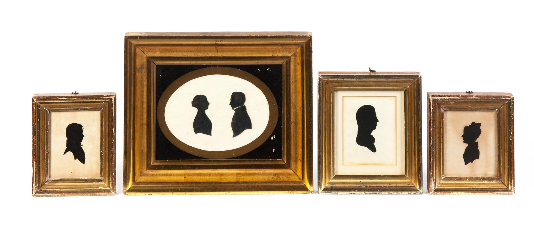 Appraisal: FOUR FRAMED SILHOUETTES American st half- th century All four