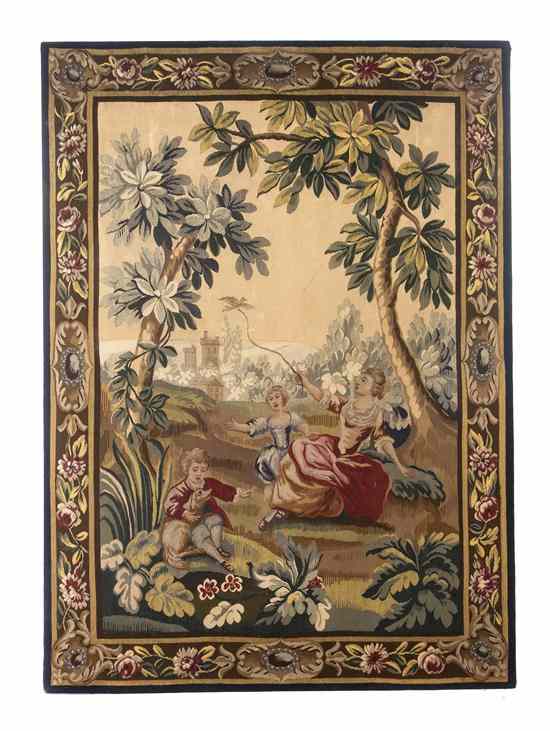 Appraisal: An Aubusson Wool Tapestry likely th century depicting three children