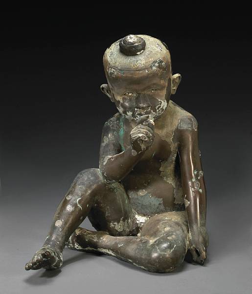 Appraisal: A patinated bronze figure Thailand Early th Century Realistically modeled