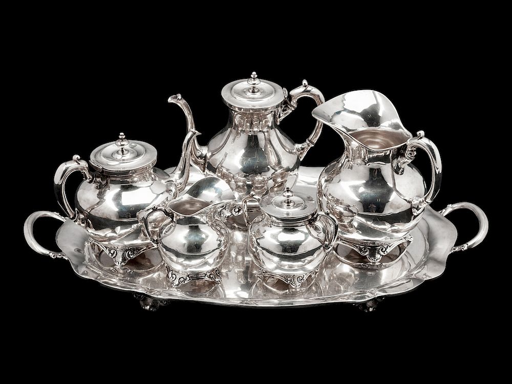 Appraisal: A Mexican Silver Six-Piece Tea and Coffee Service A Mexican