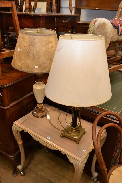 Appraisal: TWO CLASSICAL STYLE LAMPS WITH SHADES