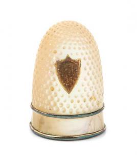 Appraisal: A French Palais Royal Mother-of-Pearl Thimble th Century the domed