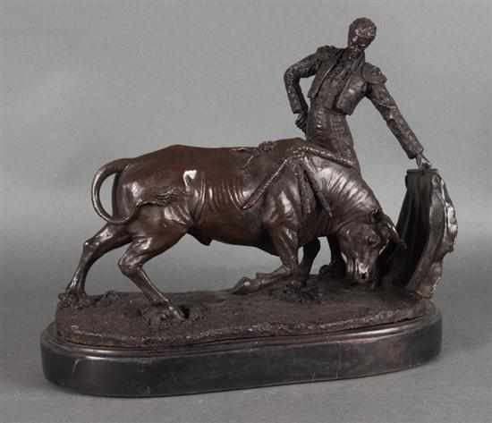 Appraisal: Continental School th century Bull Fight bronze modeled as matador