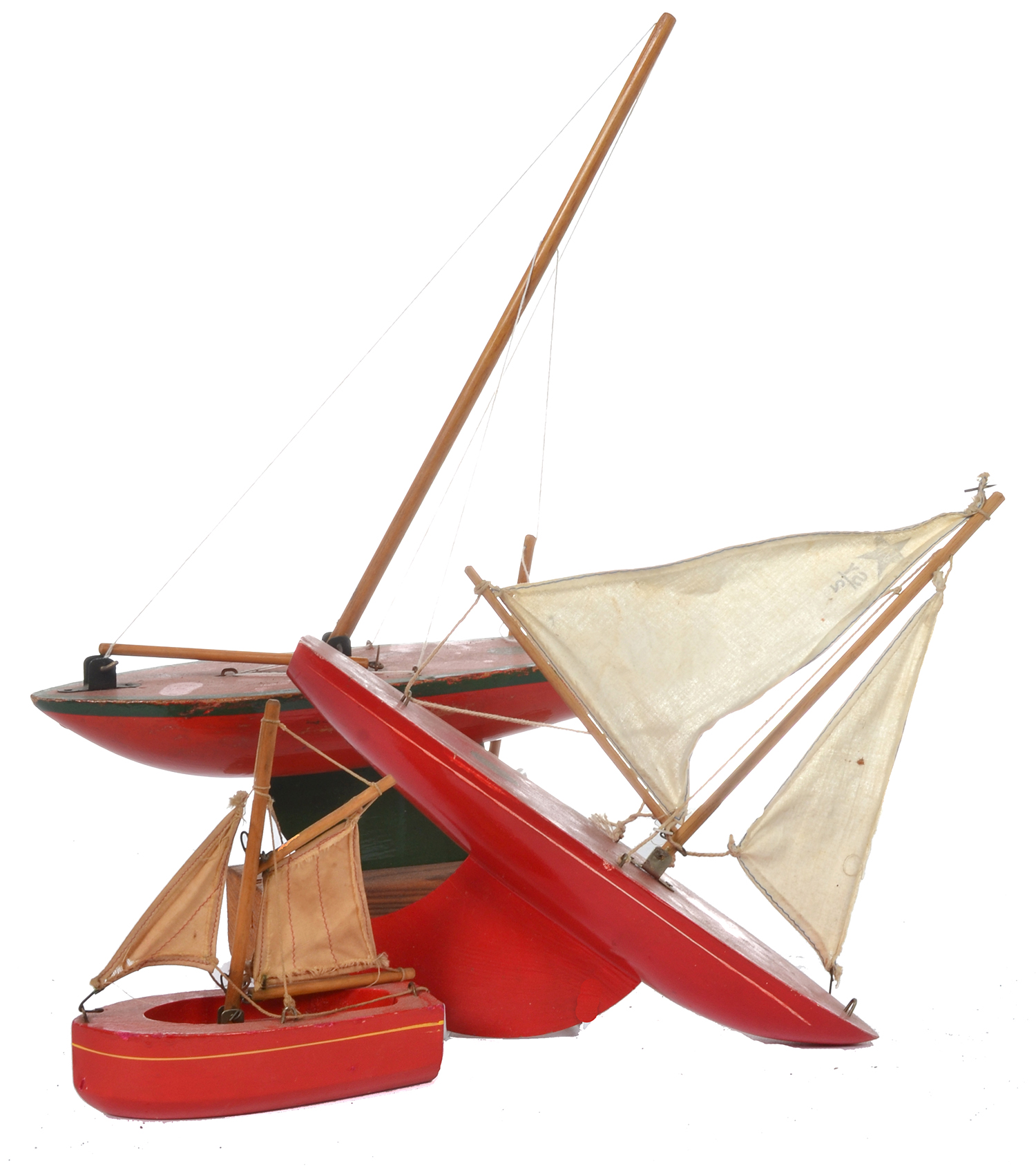 Appraisal: THREE STAR PRODUCTIONS BERKENHEAD RED PAINTED WOODEN MODEL YACHTS THE