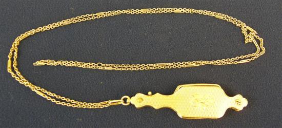 Appraisal: A pair of gold spring lorgnettes on chain