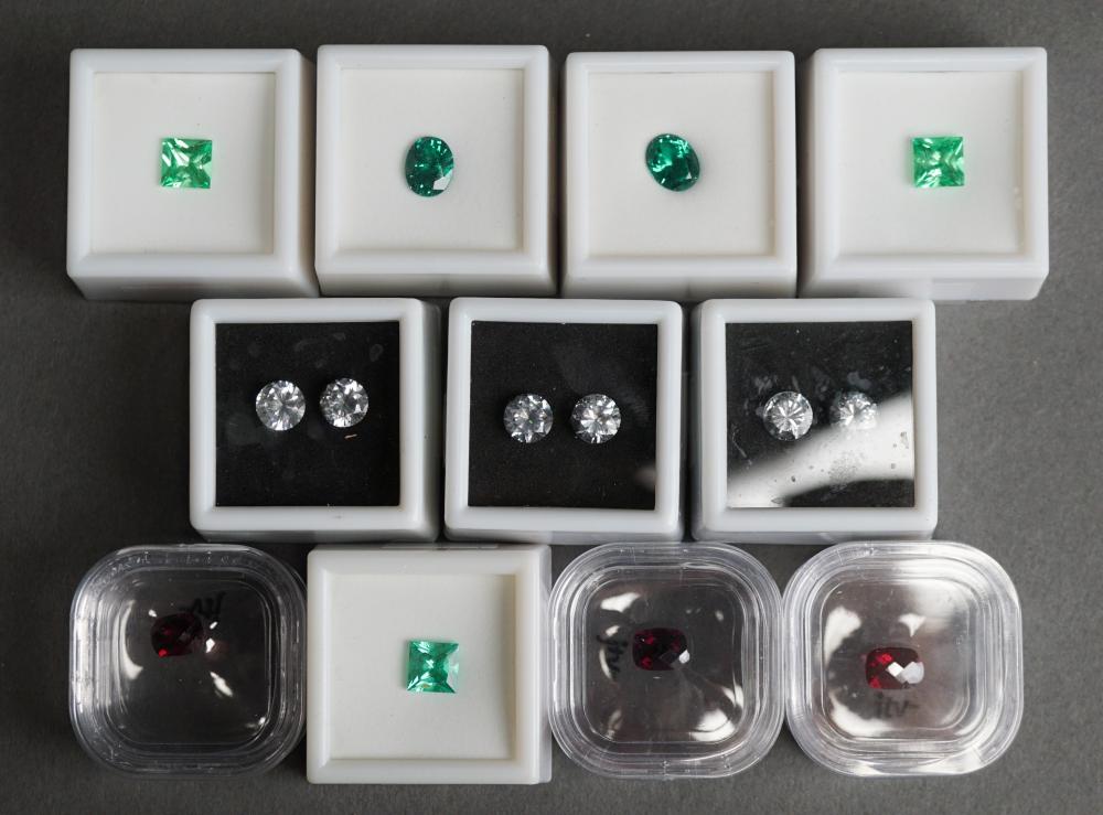 Appraisal: Collection of Assorted Unmounted Stones Including three rhodolite garnets and