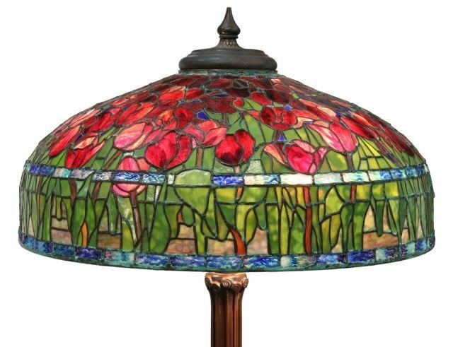 Appraisal: American Tiffany style floor lamp attributed by consignor to Hugh