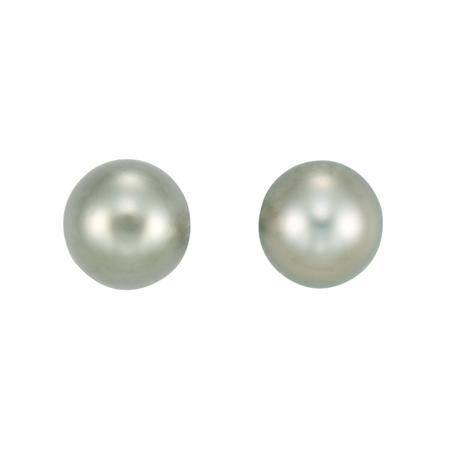 Appraisal: Pair of Gray Cultured Pearl Earclips Estimate -