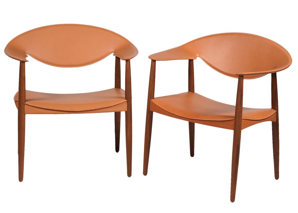 Appraisal: PAIR OF CARL HANSEN SON 'METROPOLITAN' CHAIRSPair of leather and