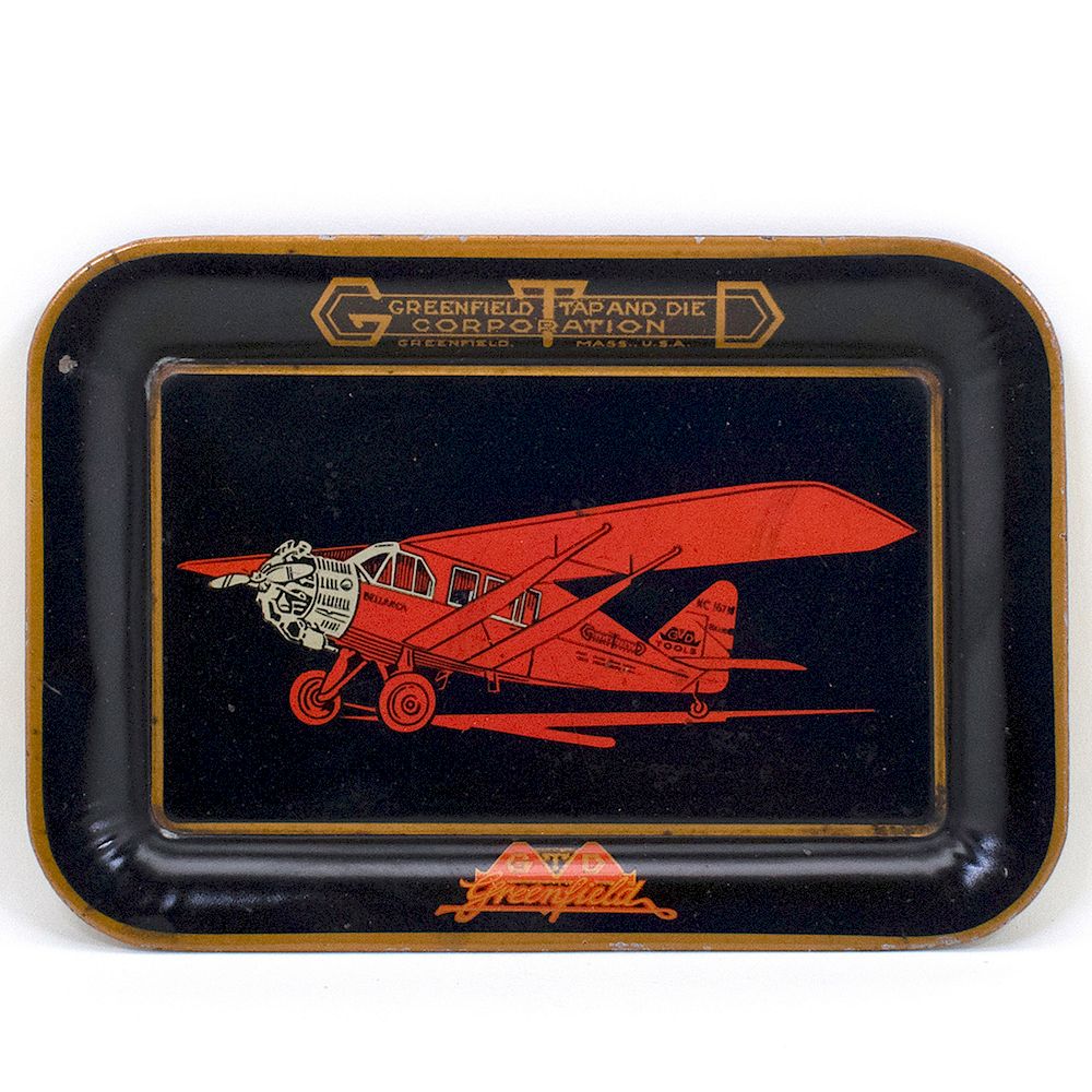 Appraisal: Greenfield Tap Die Airplane Tip Tray Reference n a Brewery