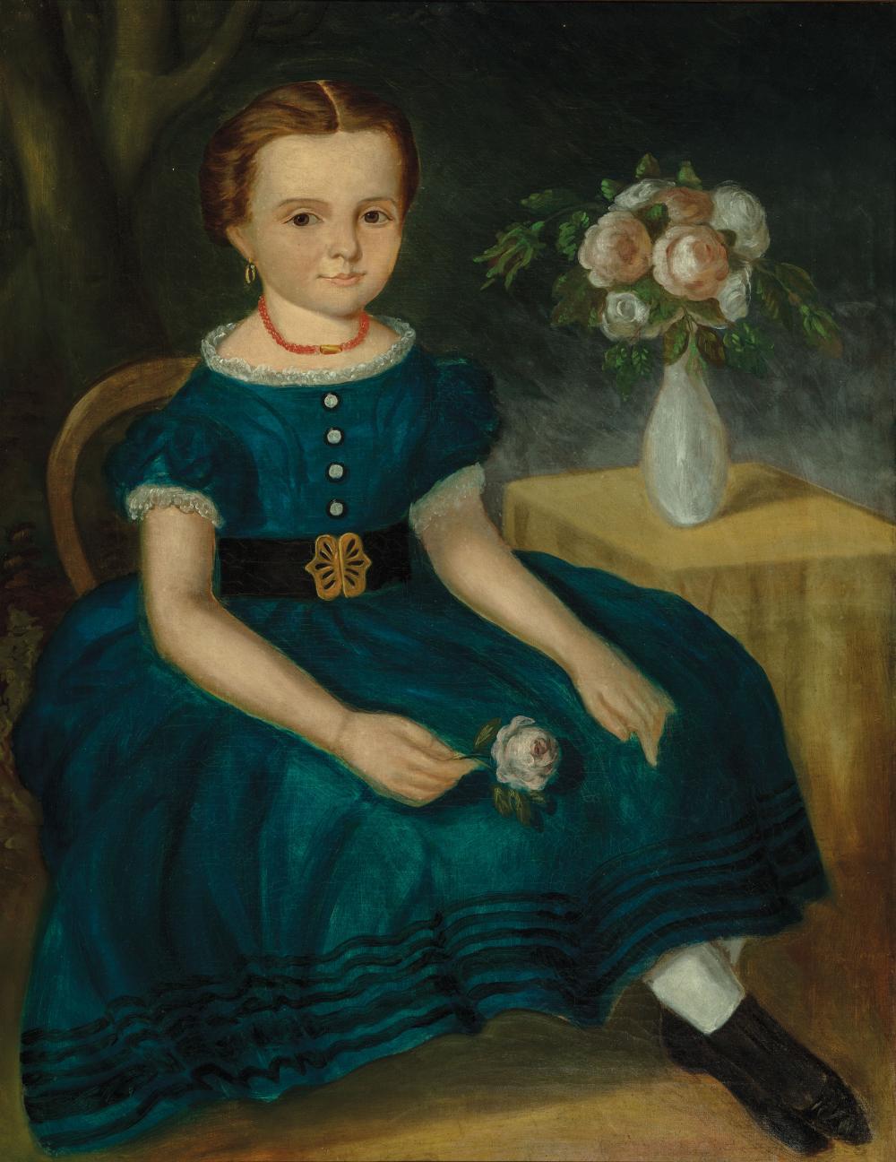 Appraisal: British School th c Portrait of a Girl Seated with