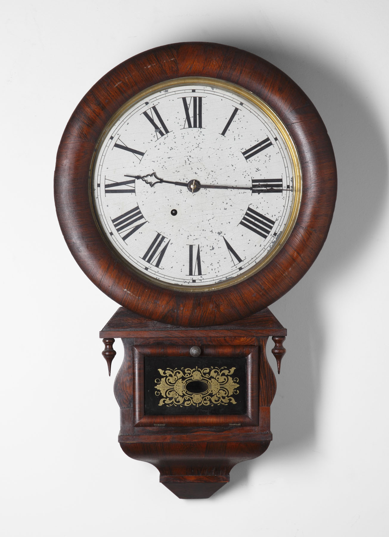 Appraisal: Ansonia Brass Copper Company Wall Clock Rosewood case with original