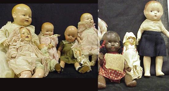 Appraisal: Eight composition dolls in various conditions