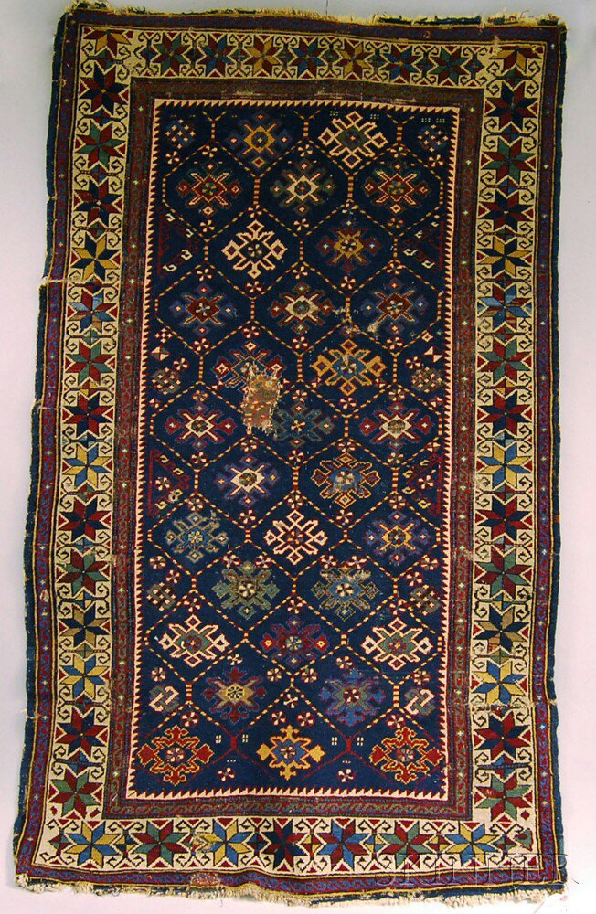 Appraisal: Shirvan Rug East Caucasus last quarter th century re-patched area