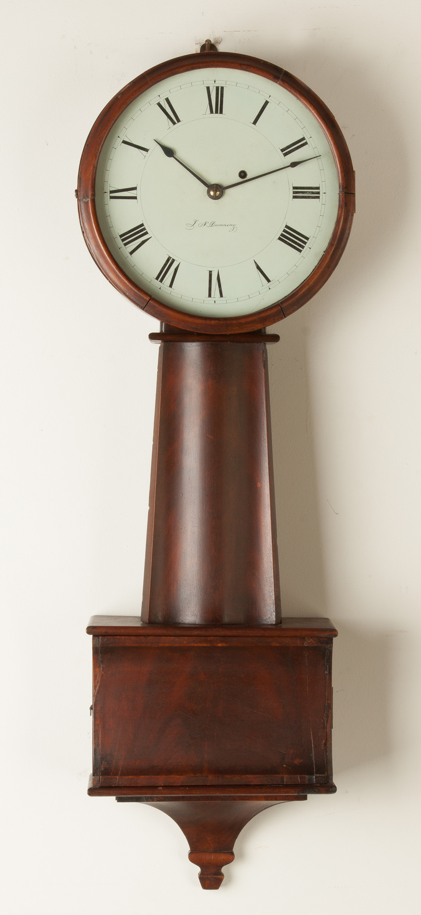 Appraisal: J N Dunning Wall Clock Vermont Early th cent Figured