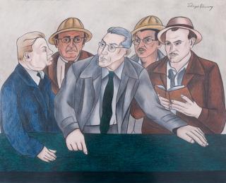 Appraisal: Diego Rivera Henry Ford Colored Pencil On Paper Diego Rivera