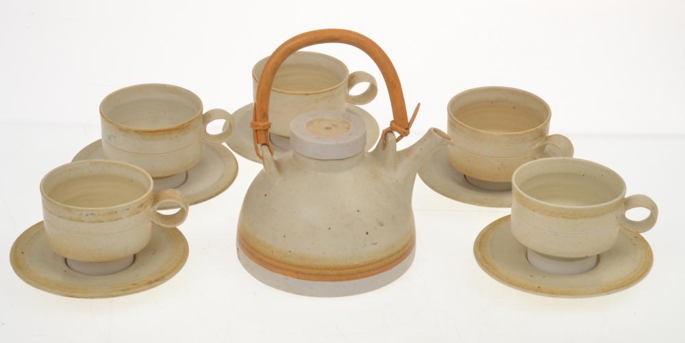 Appraisal: DEREK SMITH TEA SET TEAPOT CHIPPED