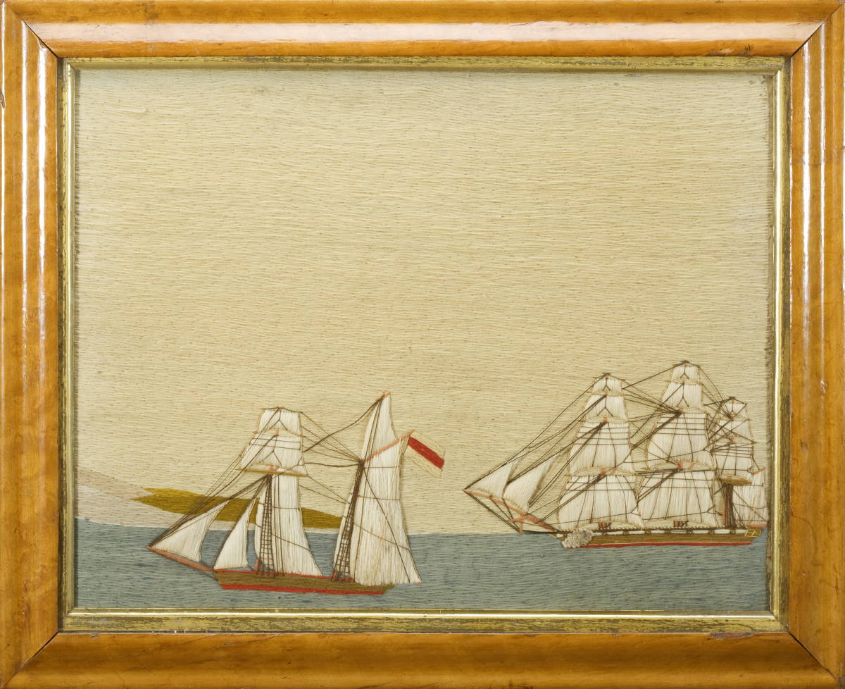 Appraisal: WOOLWORK OF A SHIP FIRING ON A TOPSAIL SCHOONER Worked