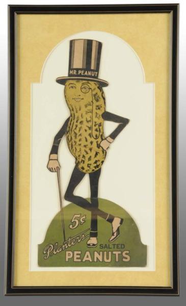 Appraisal: Cardboard Planters Peanut Mr Peanut Die-Cut Sign Description s to