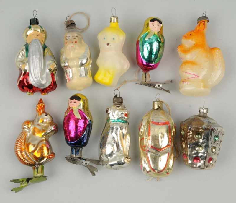 Appraisal: Lot of Russian Christmas Ornaments Description Includes clip-on people one