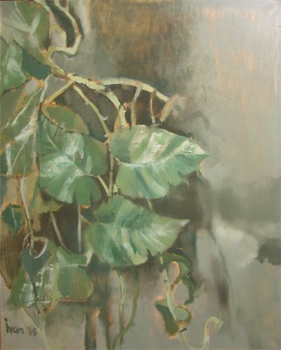 Appraisal: Philodendron Artist Possibly Ivan or Ivon Large verdant plant study