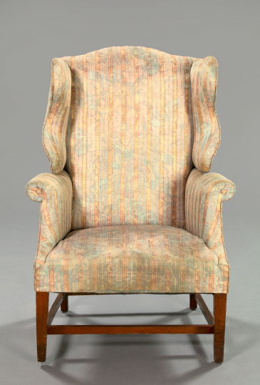 Appraisal: George III Mahogany Wing Chair with mechanical reclining back fourth