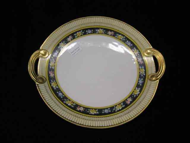 Appraisal: Nippon Handpainted Porcelain Cake Plate deco floral gold design ''