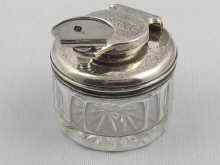 Appraisal: A silver mounted glass travelling inkwell hallmarked for London