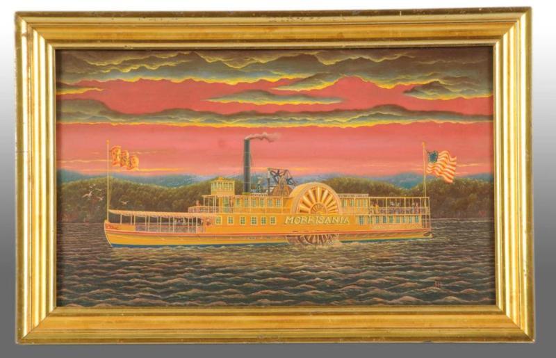 Appraisal: Lot of Paddle Boat Steamboat Oil Paintings Description Oil on