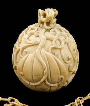 Appraisal: Chinese elephant ivory parfumier Qing dynasty