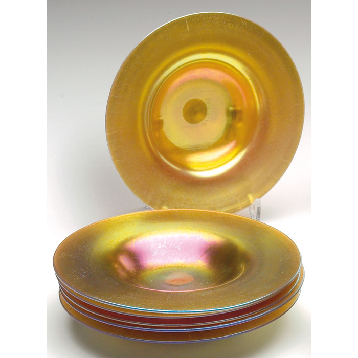 Appraisal: Steuben berry bowls set of six round form in gold