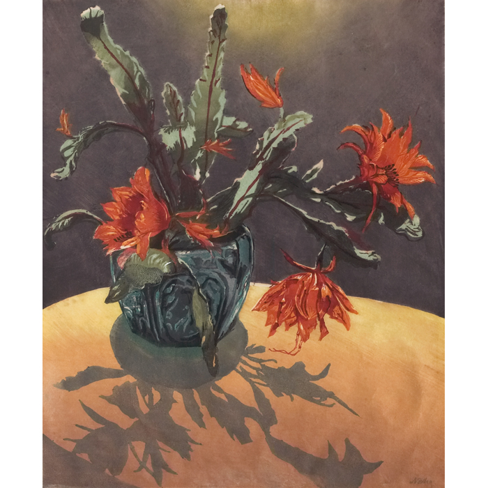 Appraisal: Hugo Noske Austrian - ''Orange Flowers in a Gray Vase