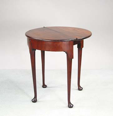 Appraisal: ENGLISH QUEEN ANNE DEMILUNE SIDE TABLE WITH FOLD OVER TOP