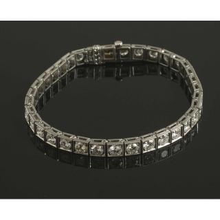 Appraisal: Diamond Platinum Bracelet Diamond platinum bracelet having ct TW round