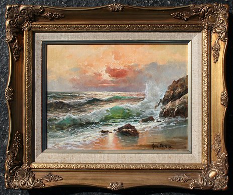 Appraisal: ODIERNA Guido Italy - Capri Coastal Sunset OIL Canvasboard signed