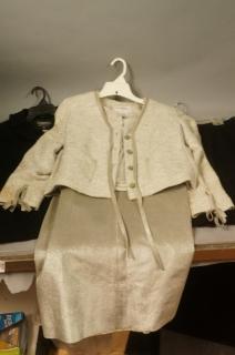 Appraisal: CHANEL pc Evening Jacket Long Suede Skirt Sil CHANEL pc