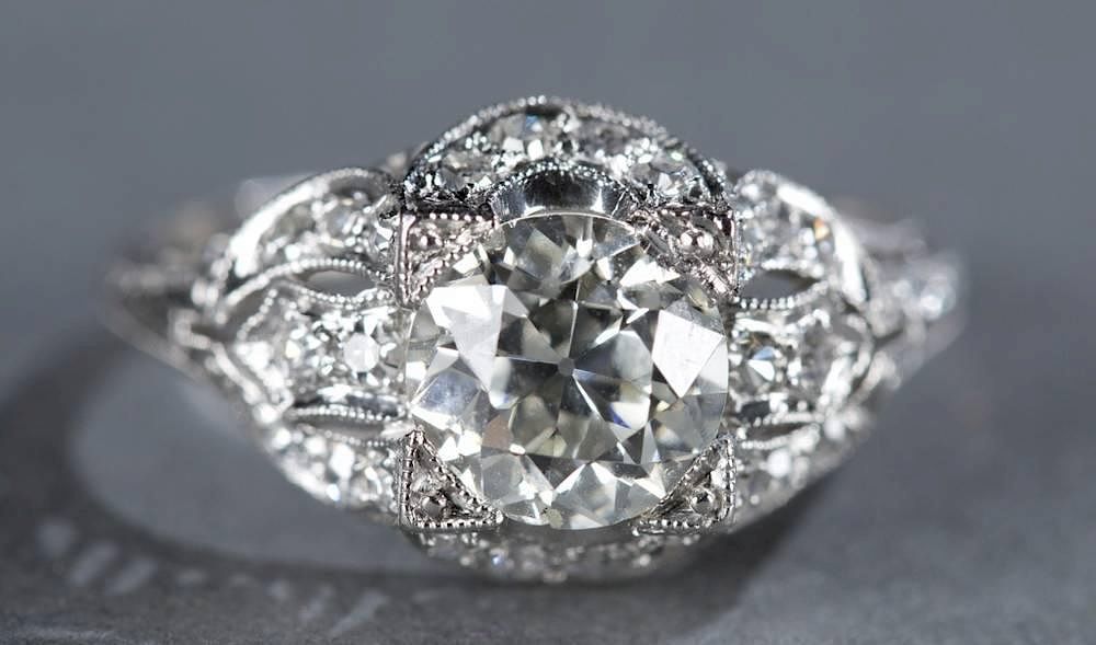 Appraisal: ct Art Deco style diamond and platinum ring ct Art