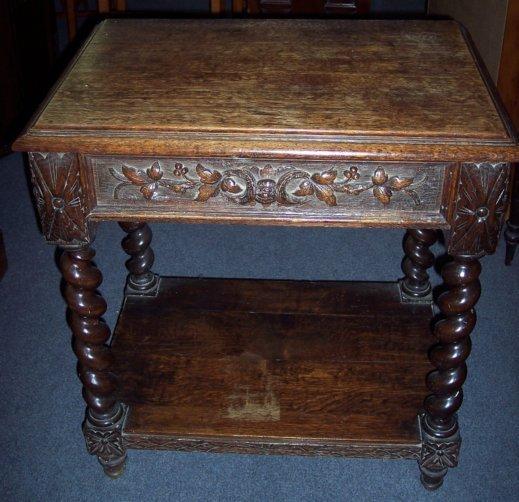 Appraisal: A Jacobean revival oak side table fitted a single drawer