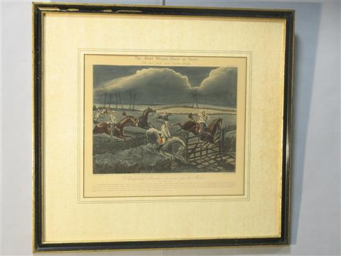 Appraisal: HENRY ALKEN ENGLISH - THE FIRST STEEPLECHASE ON RECORD Lithograph