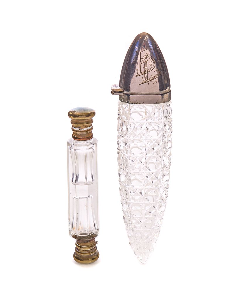 Appraisal: Antique Scent Bottles Cut Glass and Double Perfume Antique Scent