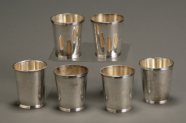 Appraisal: Group of Five American Sterling Trophy Julep Cups Frank M