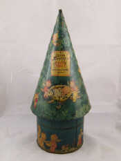 Appraisal: A Crawford bicuits tinplate money box shaped as a conical