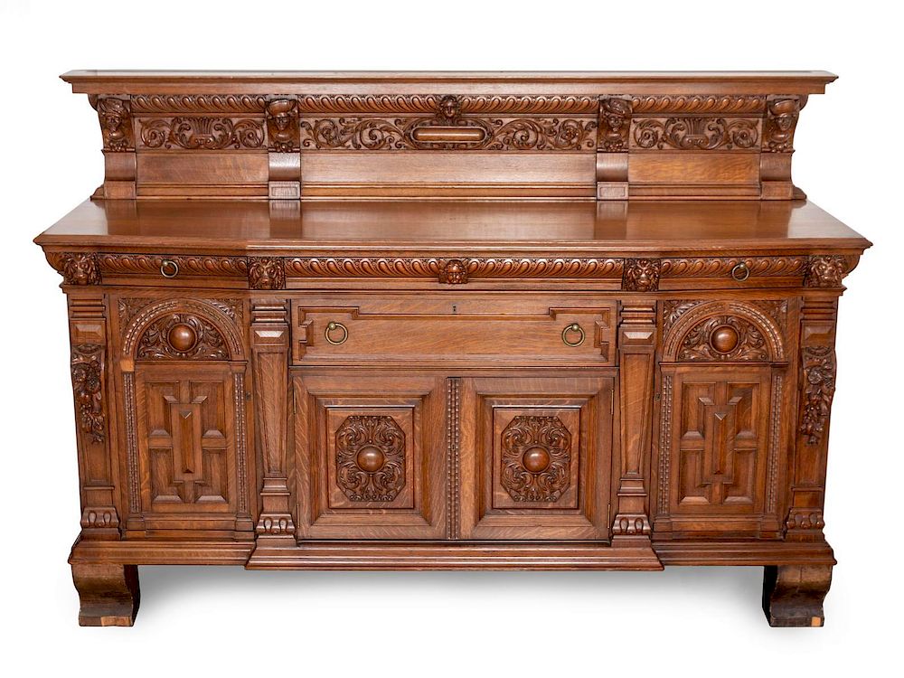 Appraisal: An American Oak Sideboard Height x width x depth inches