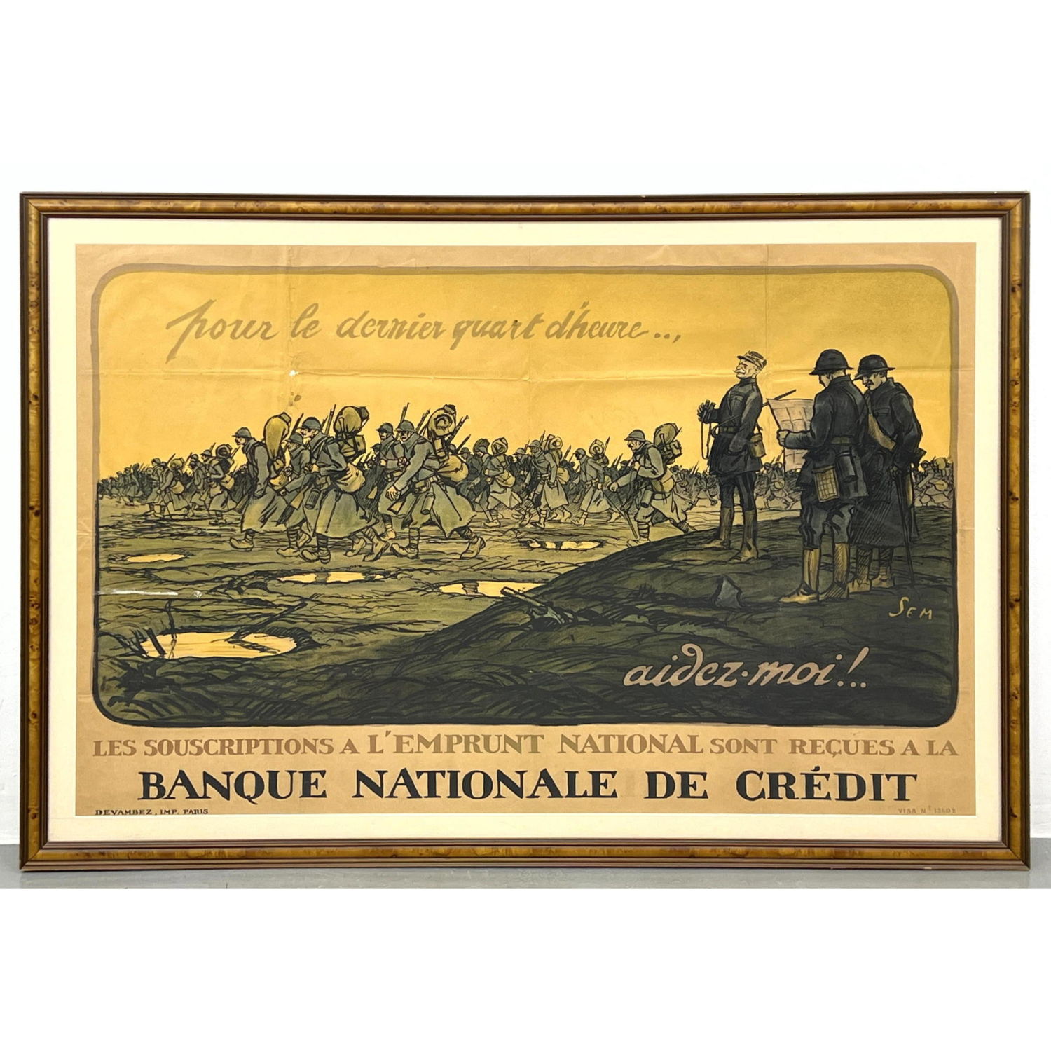 Appraisal: Banque Nationale de Credit Military War Poster Pour le Dernier