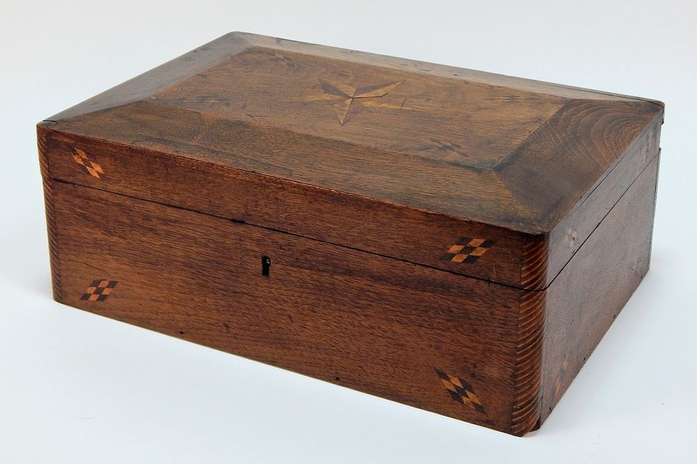 Appraisal: C American Inlaid Sailor Made Document Box United States th