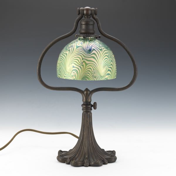 Appraisal: TIFFANY STUDIOS NEW YORK PATINATED BRONZE TABLE LAMP BASE WITH