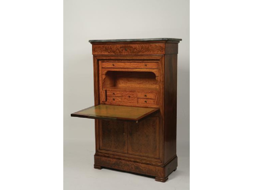 Appraisal: A LOUIS XVI SECRETAIRE A ABBATANT with a rectangular grey