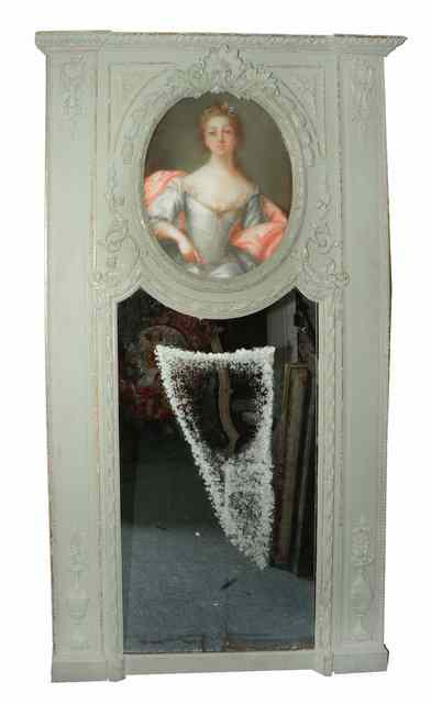 Appraisal: AN ANTIQUE FRENCH LOUIS XVI STYLE TRUMEAU MIRROR inset a