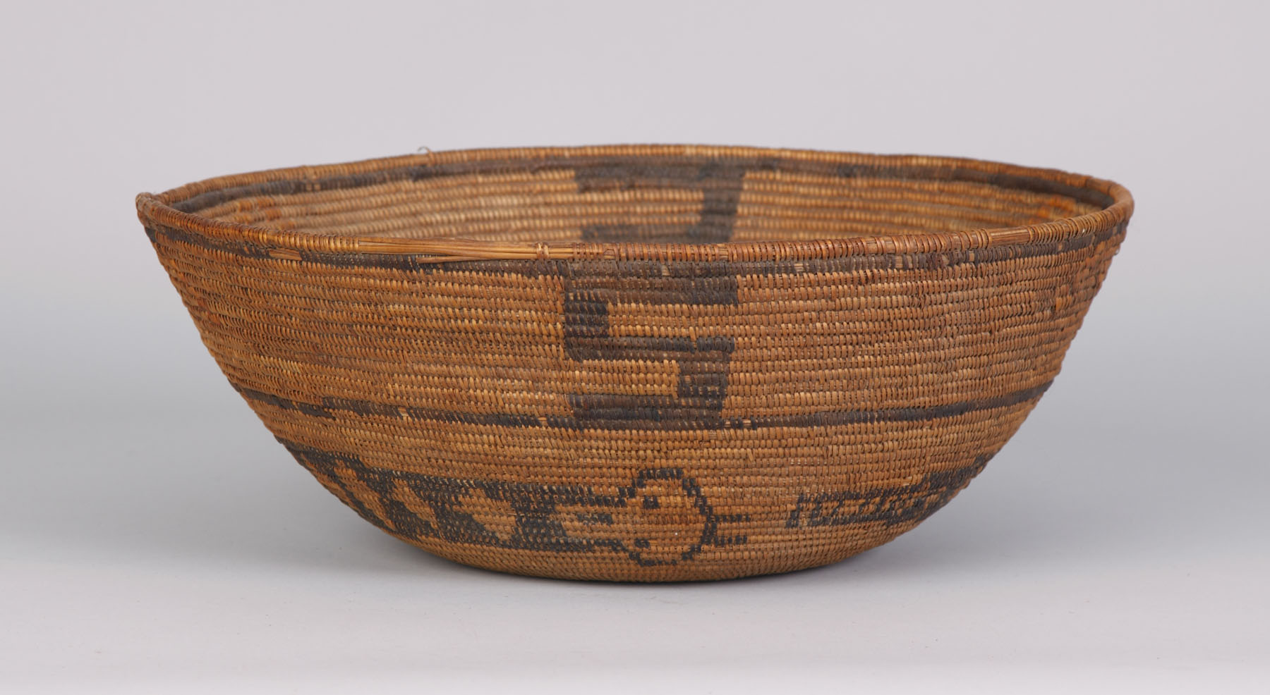 Appraisal: Apache California Mission Basket w Rattlesnake Snake design has been